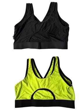 TomboyX Sports Bras - Black and Neon Yellow